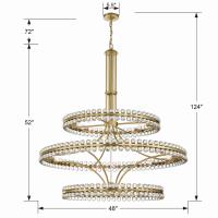24 Light Chandelier by Crystorama - Clover Collection, Aged Brass Finish - CLO-8000-AG