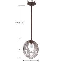 One Light Pendant by Crystorama - Doral Collection, Forged Bronze Finish - DOR-B7700-FB