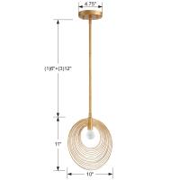One Light Pendant by Crystorama - Doral Collection, Renaissance Gold Finish - DOR-B7700-RG