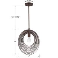 One Light Pendant by Crystorama - Doral Collection, Forged Bronze Finish - DOR-B7701-FB