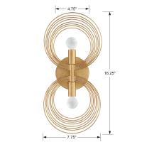 Two Light Wall Sconce by Crystorama - Doral Collection, Renaissance Gold Finish - DOR-B7722-RG