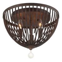 Three Light Flush Mount by Crystorama - Duval Collection, Forged Bronze Finish - DUV-620-FB