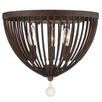Three Light Flush Mount by Crystorama - Duval Collection, Forged Bronze Finish - DUV-620-FB