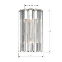 Two Light Wall Sconce by Crystorama - Elliot Collection, Polished Nickel Finish - ELL-B3002-PN