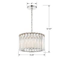 Four Light Pendant by Crystorama - Elliot Collection, Polished Nickel Finish - ELL-B3004-PN