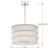 Six Light Chandelier by Crystorama - Elliot Collection, Polished Nickel Finish - ELL-B3006-PN