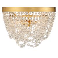 Three Light Flush Mount by Crystorama - Fiona Collection, Antique Gold Finish - FIO-A9103-GA-CL