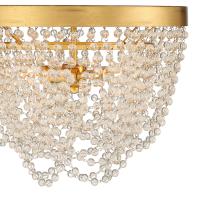 Three Light Flush Mount by Crystorama - Fiona Collection, Antique Gold Finish - FIO-A9103-GA-CL