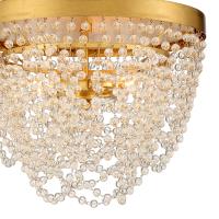 Three Light Flush Mount by Crystorama - Fiona Collection, Antique Gold Finish - FIO-A9103-GA-CL