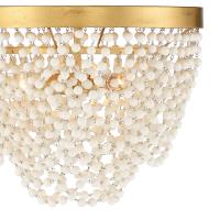 Three Light Flush Mount by Crystorama - Fiona Collection, Antique Gold Finish - FIO-A9103-GA-WH