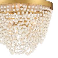 Three Light Flush Mount by Crystorama - Fiona Collection, Antique Gold Finish - FIO-A9103-GA-WH