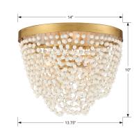 Three Light Flush Mount by Crystorama - Fiona Collection, Antique Gold Finish - FIO-A9103-GA-WH