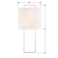 Two Light Wall Sconce by Crystorama - Fremont Collection, Polished Nickel Finish - FRE-422-PN
