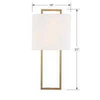 Two Light Wall Sconce by Crystorama - Fremont Collection, Vibrant Gold Finish - FRE-422-VG