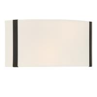 Two Light Wall Sconce by Crystorama - Fulton Collection, Black Finish - FUL-902-BK