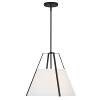 Three Light Pendant by Crystorama - Fulton Collection, Black Finish - FUL-904-BK