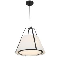 Three Light Pendant by Crystorama - Fulton Collection, Black Finish - FUL-904-BK
