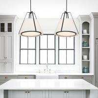 Three Light Pendant by Crystorama - Fulton Collection, Black Finish - FUL-904-BK