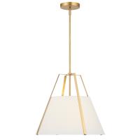 Three Light Pendant by Crystorama - Fulton Collection, Antique Gold Finish - FUL-904-GA