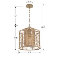 One Light Pendant by Crystorama - Jayna Collection, Burnished Silver Finish - JAY-A5001-BS