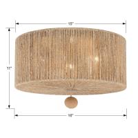 Three Light Flush Mount by Crystorama - Jessa Collection, Burnished Silver Finish - JES-B7103-BS