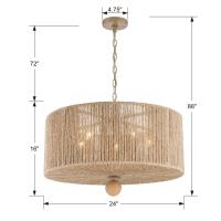 Five Light Pendant by Crystorama - Jessa Collection, Burnished Silver Finish - JES-B7105-BS
