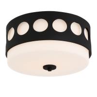 Two Light Flush Mount by Crystorama - Kirby Collection, Black Forged Finish - KIR-B8100-BF