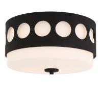 Two Light Flush Mount by Crystorama - Kirby Collection, Black Forged Finish - KIR-B8100-BF