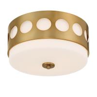 Two Light Flush Mount by Crystorama - Kirby Collection, Vibrant Gold Finish - KIR-B8100-VG
