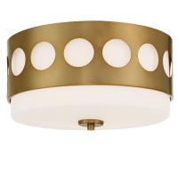 Two Light Flush Mount by Crystorama - Kirby Collection, Vibrant Gold Finish - KIR-B8100-VG