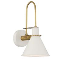 One Light Wall Sconce by Crystorama - Medford Collection, White Finish - MED-B5501-WH