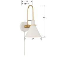 One Light Wall Sconce by Crystorama - Medford Collection, White Finish - MED-B5501-WH
