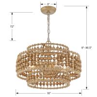 Four Light Mini Chandelier by Crystorama - Silas Collection, Burnished Silver Finish - SIL-B6003-BS