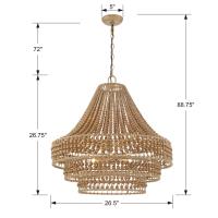 Six Light Chandelier by Crystorama - Silas Collection, Burnished Silver Finish - SIL-B6006-BS