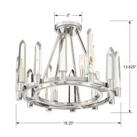 Four Light Semi Flush Mount by Crystorama - Watson Collection, Polished Nickel Finish - WAT-B2004-PN