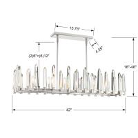 Six Light Chandelier by Crystorama - Watson Collection, Polished Nickel Finish - WAT-B2006-PN