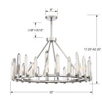 Eight Light Chandelier by Crystorama - Watson Collection, Polished Nickel Finish - WAT-B2008-PN