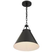 One Light Pendant by Crystorama - Xavier Collection, Matte Black Finish - XAV-B8301-MK