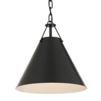 One Light Pendant by Crystorama - Xavier Collection, Matte Black Finish - XAV-B8301-MK