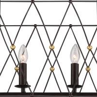 Six Light Chandelier by Crystorama - Zucca Collection, English Bronze + Antique Gold Finish - ZUC-A9037-EB-GA