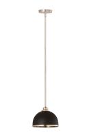 One Light Pendant by Z-Lite - Landry Collection, Matte Black + Brushed Nickel Finish - 1004P10-MB-BN
