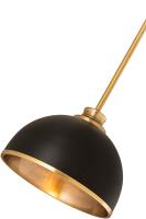 One Light Pendant by Z-Lite - Landry Collection, Matte Black + Rubbed Brass Finish - 1004P10-MB-RB