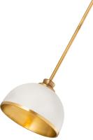 One Light Pendant by Z-Lite - Landry Collection, Matte White + Rubbed Brass Finish - 1004P10-MW-RB