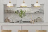 One Light Pendant by Z-Lite - Landry Collection, Matte White + Rubbed Brass Finish - 1004P10-MW-RB