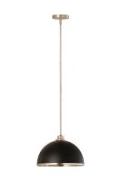 One Light Pendant by Z-Lite - Landry Collection, Matte Black + Brushed Nickel Finish - 1004P14-MB-BN