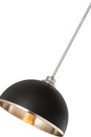 One Light Pendant by Z-Lite - Landry Collection, Matte Black + Brushed Nickel Finish - 1004P14-MB-BN