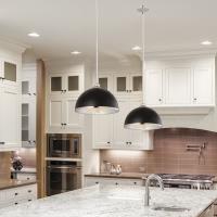 One Light Pendant by Z-Lite - Landry Collection, Matte Black + Chrome Finish - 1004P14-MB-CH