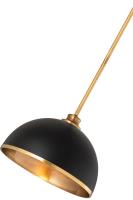 One Light Pendant by Z-Lite - Landry Collection, Matte Black + Rubbed Brass Finish - 1004P14-MB-RB
