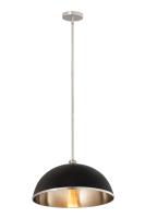 One Light Pendant by Z-Lite - Landry Collection, Matte Black + Brushed Nickel Finish - 1004P20-MB-BN