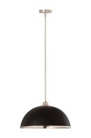 One Light Pendant by Z-Lite - Landry Collection, Matte Black + Brushed Nickel Finish - 1004P20-MB-BN